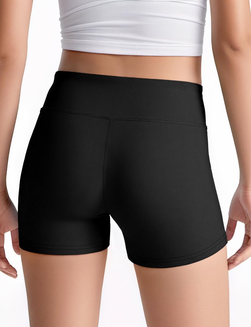 JOCMIC Girls Athletic Shorts Kids Dance High Waisted Yoga Short for Bike Gym Volleyball Running Black 9-10 Years