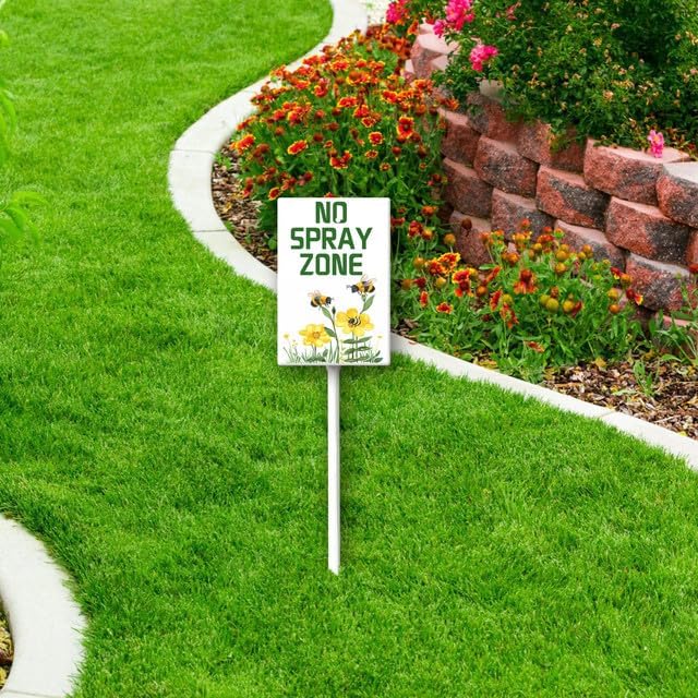 Uptell No Spray Zone Yard Signs with Stakes Aluminum Sign for House/Front Door and Business Outdoor Decoration 8x12 Inch
