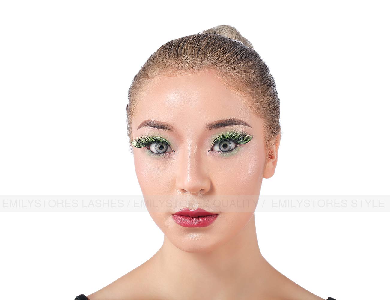 EMILYSTORES Green Fortune Teller Costume Halloween Eye Lashes For Party Looking1 Pairs
