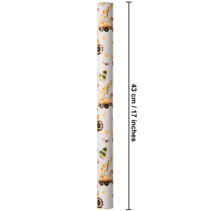 Titiweet Construction Christmas Wrapping Paper - 17" x 16.4 ft - Christmas Truck with Santa, Trees Gift Wrap for Kids Boys(Construction)
