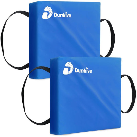 Dunkive 2 Pack Boat Throw Flotation Cushion, USCG Approved, Emergency Marine Throwable Flotation Device, Foam Boat Cushions Life Preserver, Throw Cushions for Boats, Kayaks, Canoes (Blue)