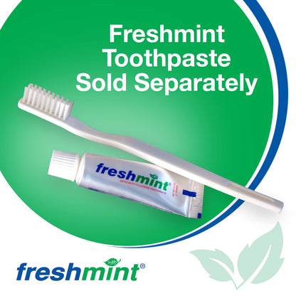 FRESHMINT Individually Wrapped Bulk 30 Tuft Adult Toothbrush (144 Pack) with Soft Nylon Bristles, Perfect for Travel, Hotel, Donation