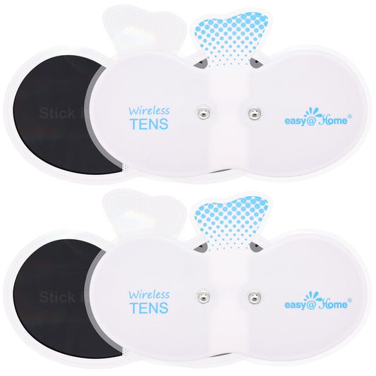 EASY@HOME Adhesive Electrode Pads: 4-Pack, 6.5" x 3", Reusable - Upgraded Conductive Area ETP015B