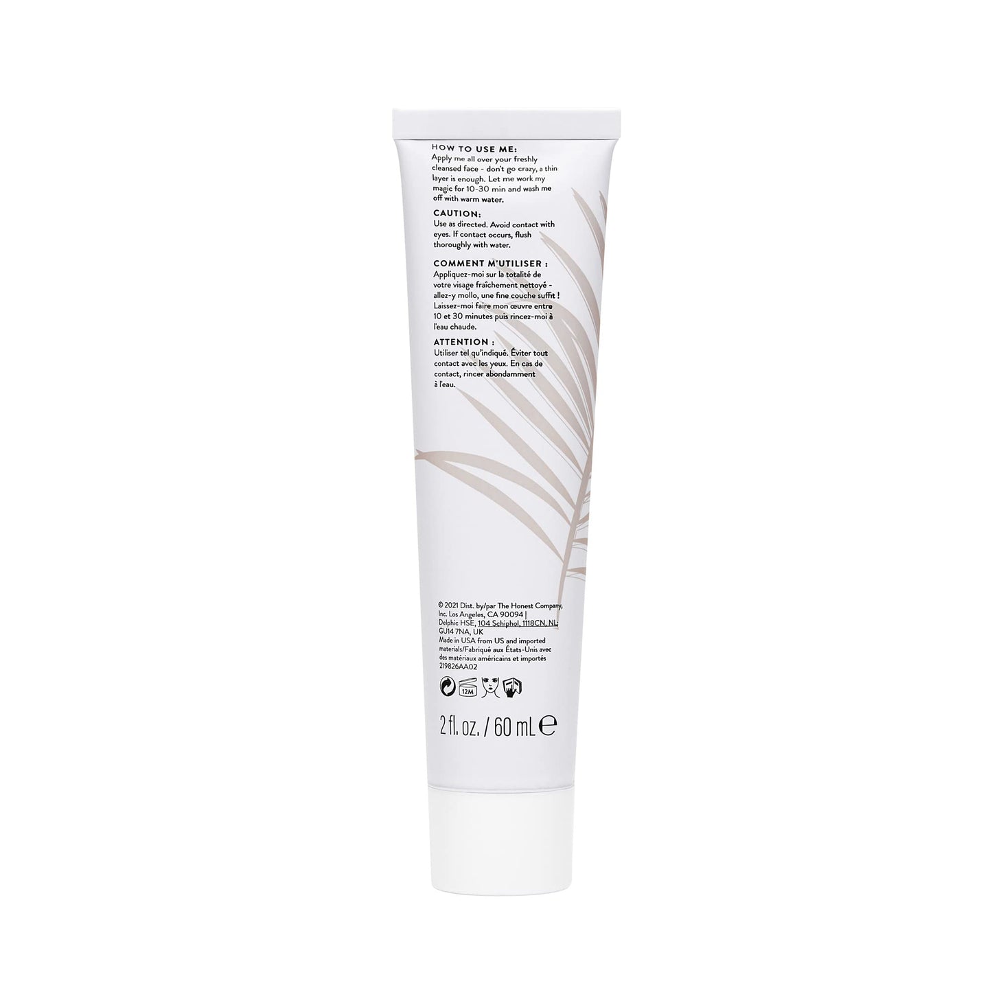 Honest Beauty Antioxidant-Rich Moisturizing Prime + Perfect Mask | Smooths, Firms, + Preps | Shea Butter, Superfruits, Vitamin E | EWG Verified, Vegan + Cruelty Free | 2 fl oz