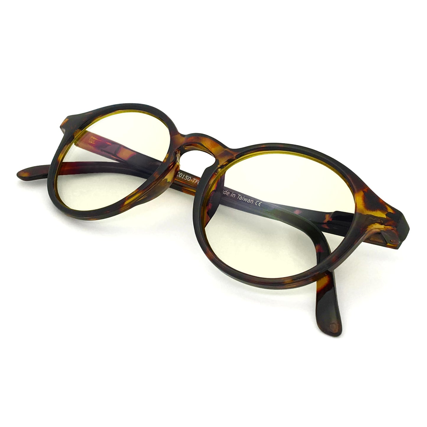 J+S Blue Light Blocking Glasses for Women Men | Anti Eyestrain Headache Glare 400UV from Computer/Gaming/TV/Phones (Mana LCD lens - Round | Tortoise Shell Frame)
