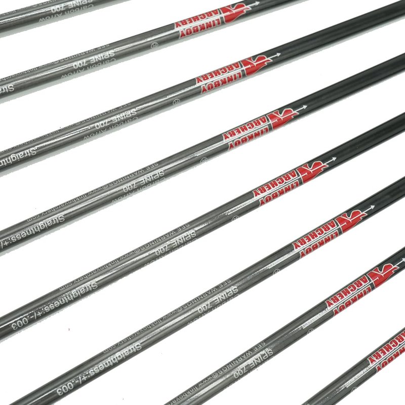 Linkboy Archery Pure Carbon Arrows Spine 300 340 400 500 600 700 800 for Compound Recurve Bow Hunting Shooting Target 12pcs