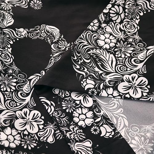 SDIII 4PCS Sugar Skull Queen Sheet Set, Soft Microfiber Gothic Queen Sheets Set Skeleton Printed, Goth Halloween Sheets Queen Deep Pocket Hotel Luxury