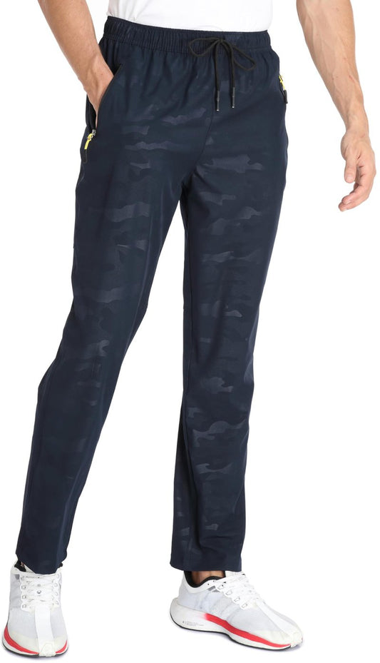 AIRIKE Mens Sweatpants with Pockets Sunmmer Lightweight Quick Dry Camouflage Casual Pants Elastic Waist (Camouflage Blue 34)