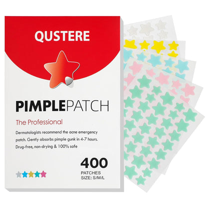 Pimple Patches for Face, Hydrocolloid Acne Patches, Cute Star Zit Covers, Colorful Spot Stickers with Tea Tree, Salicylic Acid & Cica Oil| 3 Sizes (10mm, 12mm & 14mm) |200 Count