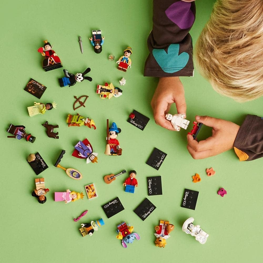 LEGO 71038 Minifigures Disney 100, 1 of 18 Iconic Characters to Collect, Collectible Mystery Bag with Buildable Toy incl. Mickey Mouse, Stitch, Mulan & More (1 Piece - Style Picked at Random)