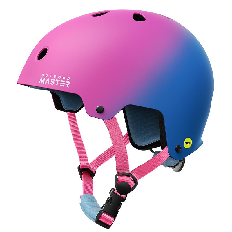 OutdoorMaster MIPS Skateboard Helmet - Two Removable Liners Ventilation Multi-Sport Scooter Roller Skate Inline Skating for Kids, Youth & Adults