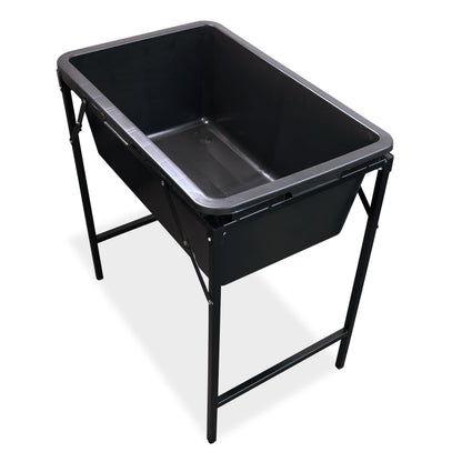 Bortaberg Bathtub With Foldable Metal Stand, Drain Valve for Dogs and Cats Included, Portable, Pet Paddling Pool with a Tap, Plastic Dog Pool, 4 sizes (90L; 78x48x31[cm]+stand)