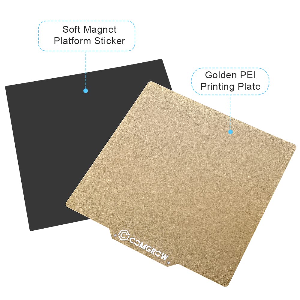 PEI Sheet 235x235 mm, Ender 3 Bed Magnetic Flexible Heated Bed with Adhesive for Creality Ender 3 Pro/Ender 3 V2/Ender 3 S1/Ender 3 S1 Pro/Ender 3 Neo/Ender 3 V2 Neo/Voxelab Aquila 3D Printer