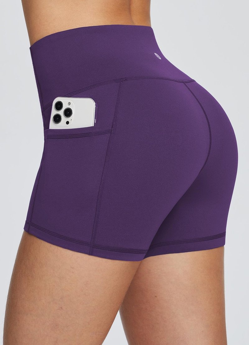 baleaf Gym Shorts Women 3" Biker Workout Yoga Spandex Running Volleyball Tummy Control Compression with Pockets Green XS