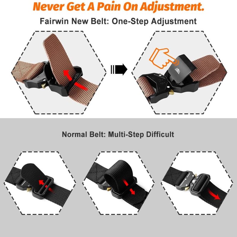 Tactical Belt for Men - 1.5" Military Rigger Nylon Web Work Belt | Heavy Duty Buckle (Coffee, 36-42)