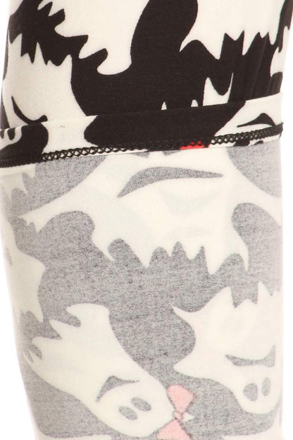 Leggings Depot Women's High Waisted Skull & Halloween Print Leggings-Full Length-S602, Crafty Ghosts, One Size