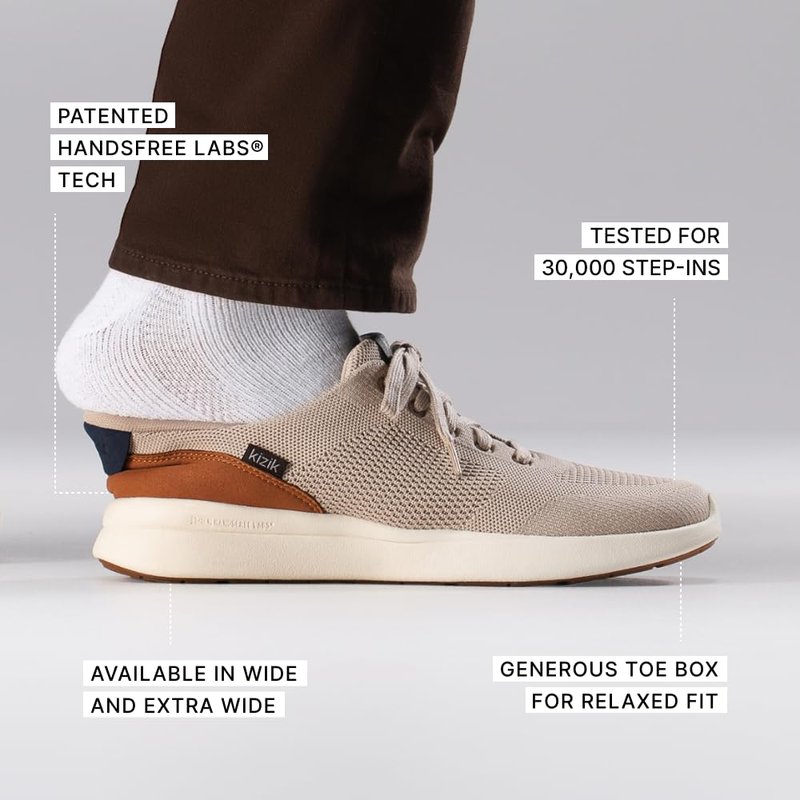 Kizik Lima 2 Slip On Shoes for Men: Comfortable All-Day for Walking, Gym, or Casual Wear, Wide Toe Box Available, Slip in & Stand Out, Hands Free - Lite Taupe X-Wide M15