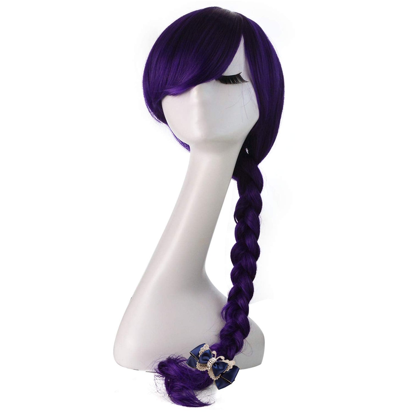 Rbenxia Curly Cosplay Wig Long Hair Heat Resistant Spiral Costume Wigs Anime Fashion Wavy Curly Cosplay Daily Party Purple 32" 80cm