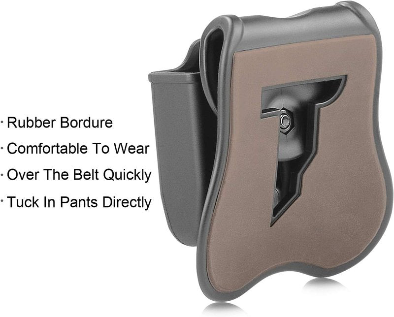 Double Magazine Pouch for Glock 17, 19, 22, 23 | 9mm & .40 Cal Dual Stack Mag Holder - Adjustable Ambidextrous Design | Black