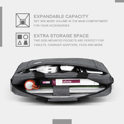 Voova Laptop Bag Case 14 15 15.6 Inch, Computer Sleeve Messenger Bag with Shoulder Strap Expandable Waterproof Business Briefcase for Men Women to Work Travel School, Fit 14-16 Inch Laptop-Grey