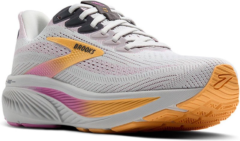 Brooks Women’s Ghost 17 Neutral Running Shoe - Oyster/Apricot/Pink - 10 Narrow