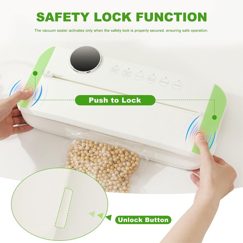 Food Vacuum Sealer Machine - High Suction 85Kpa | One-Touch Dry & Wet Mode, Compact Design for Kitchen Storage & Meal Prep