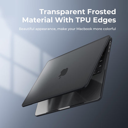 BlueSwan Case compatible for Macbook Pro 13 inch M2 M1 A2338 A2251 A2289 A2159 A1989 A1706 A1708, Released in 2022-2017, Anti-rupture TPU Frame + PC Matte Anti-fingerprint Cover - Frosted Black