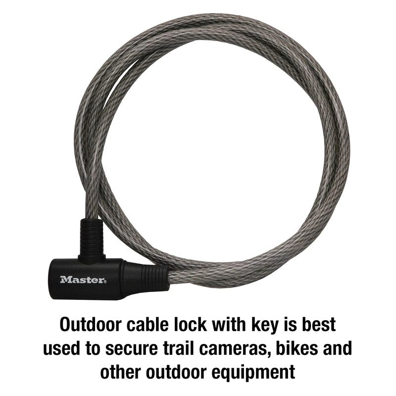 Master Lock Bike Cable Lock, Keyed Bike Lock, 6 ft. Long, 8154DPF