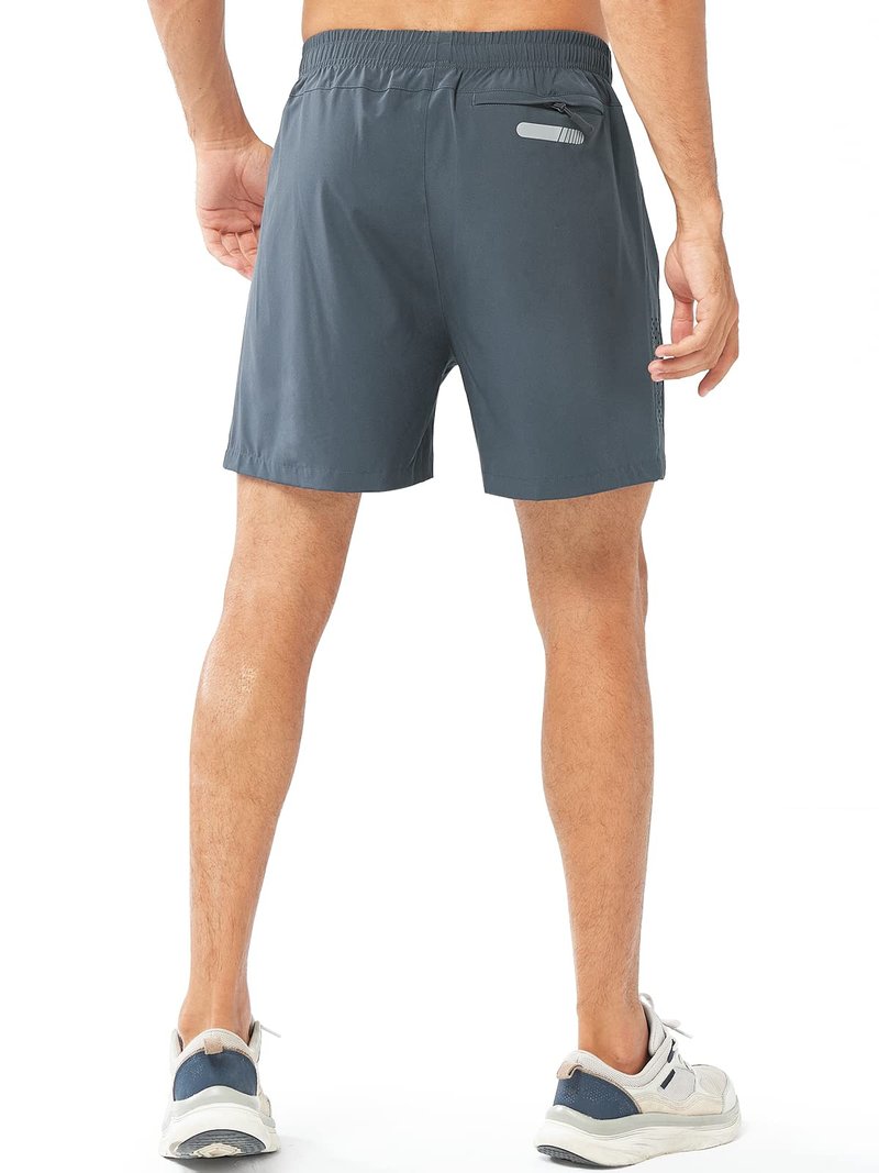 NORTHYARD Men's Athletic Running Shorts Gym Workout 7"/9"/5" Quick Dry Lightweight Sports Basketball Tennis 3 Zipper Pockets COOLGREY-5inch 4XL
