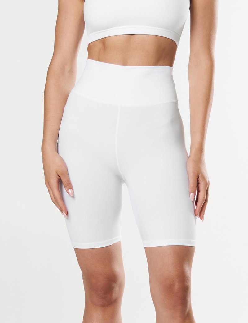 CHARMKING High Waisted Biker Shorts for Women - 5"/8" Tummy Control, Ultra-Comfort for Workouts, Yoga & Daily Wear (8", White, Large-X-Large)