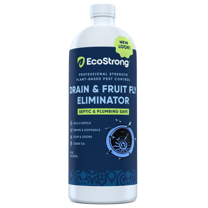 Fruit Fly Drain Treatment | Drain Fly Eliminator | All-Natural, Eliminates Gnats, Sewer Flies and More - Works in All Drains - 32 Fl Oz