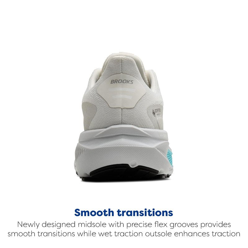 Brooks Women’s Ghost 17 GTX Waterproof Supportive Running & Walking Shoe - Coconut/Oyster/Blue - 10.5 Medium