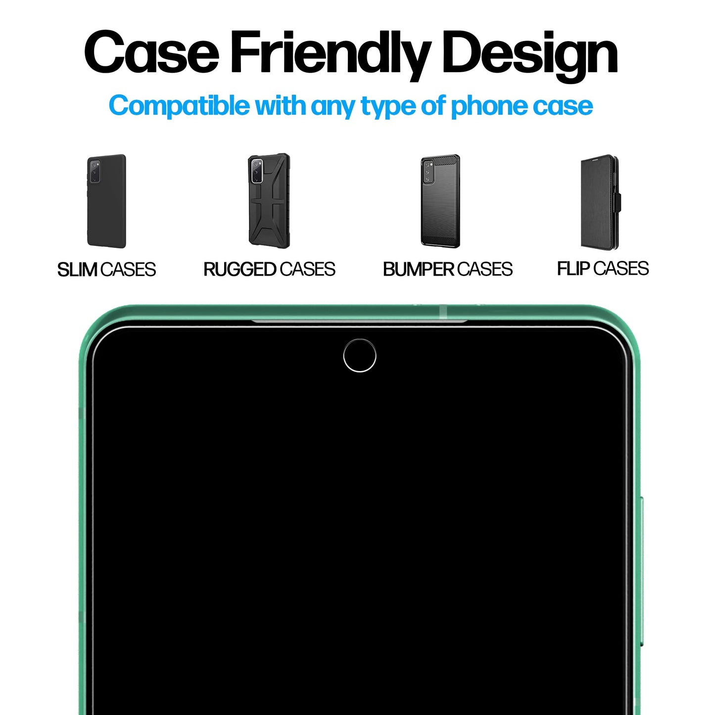 Power Theory Designed for Samsung Galaxy S21 FE 5G Screen Protector Tempered Glass [9H Hardness], Easy Install Kit, 99% HD Bubble Free Clear, Case Friendly, Anti-Scratch, 2 Pack
