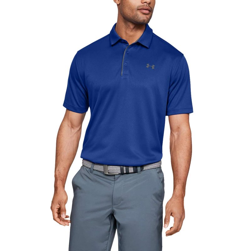 Under Armour Men's Tech Golf Polo, Royal (400)/Graphite, X-Small
