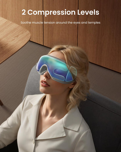 RENPHO Eyeris 1 Eye Massager with Remote, Birthday Christmas Gifts for Women Men Her Him, Sleep Mask with Heat, Compression, Headache Massager Scalp for Strain Relief, Migraine Relief, Reduce Stye Eye