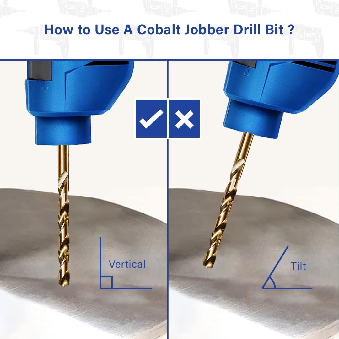 Rennie Tools - Box of 10 x 4mm HSS Gold Cobalt Jobber Drill Bit Set For Stainless Steel, Hard Metals, Aluminium, Cast Iron, Copper. Twist Drill Bit Sets Supplied In A Box. 4mm Drill Bit Set