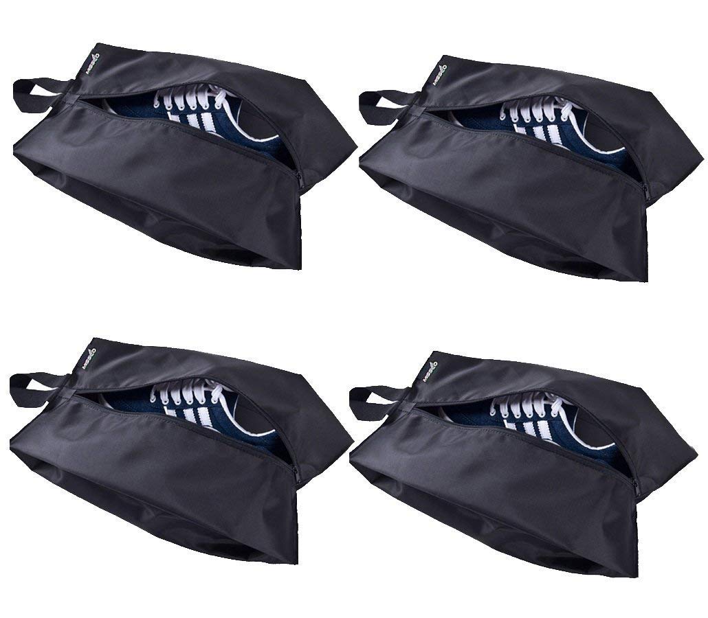 Misslo Portable Nylon Travel Shoe Bags with Zipper Closure Large Shoes Storage Organizers Pouch for Travel Accessories (4 Packs, 15 inch)