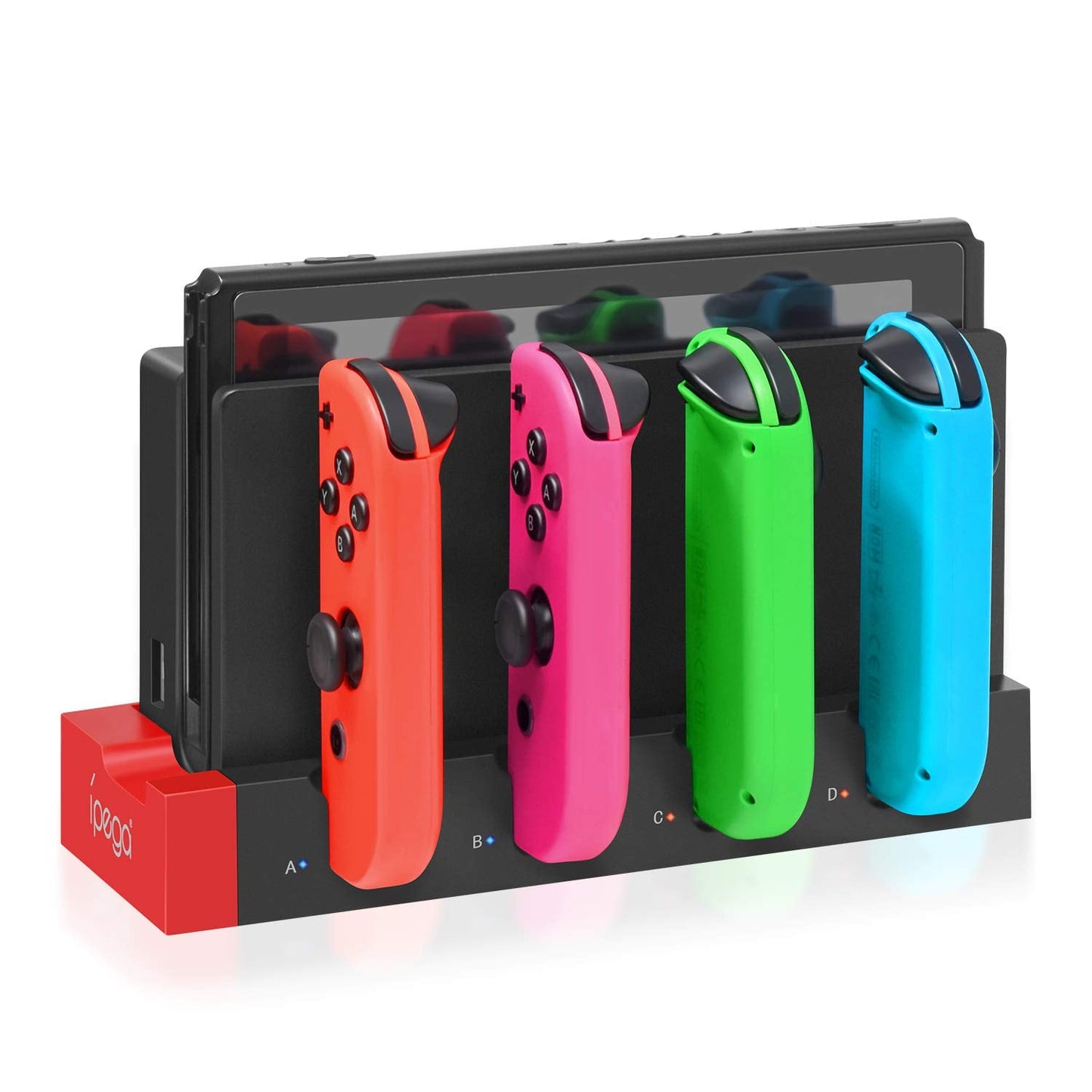 Charging Dock Compatible with Nintendo Switch & OLED Model Joycons, Joycon Controller Charger Dock Station for Charges up to 4pcs Joypad, Charging Stand Station for Nintendo Switch/OLED Model