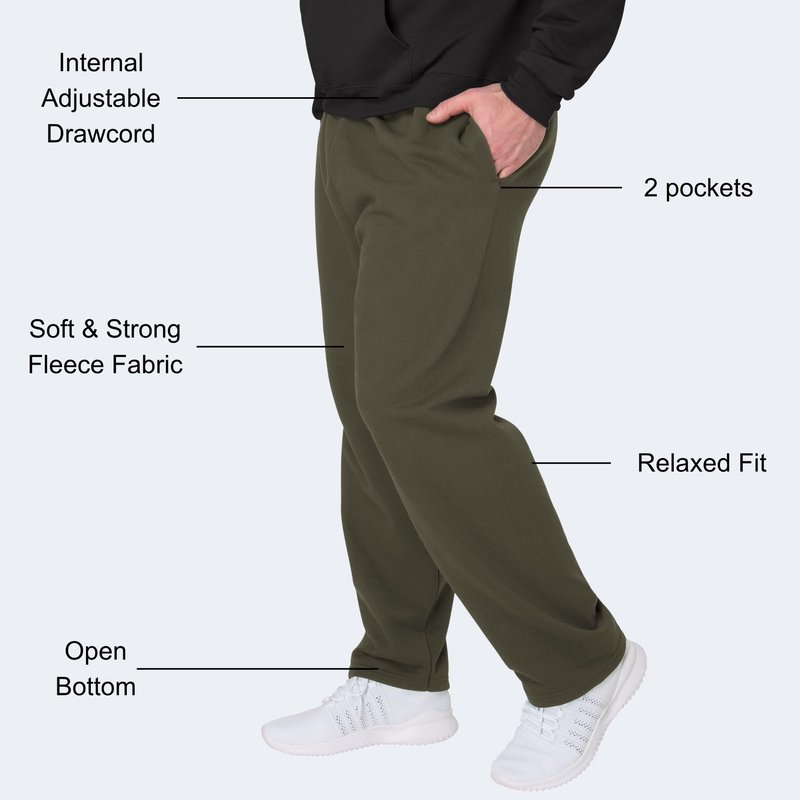 Hanes Men's Sweatpants, EcoSmart Fleece Sweats for Men, Open Bottom Sweatpants, 30.5"