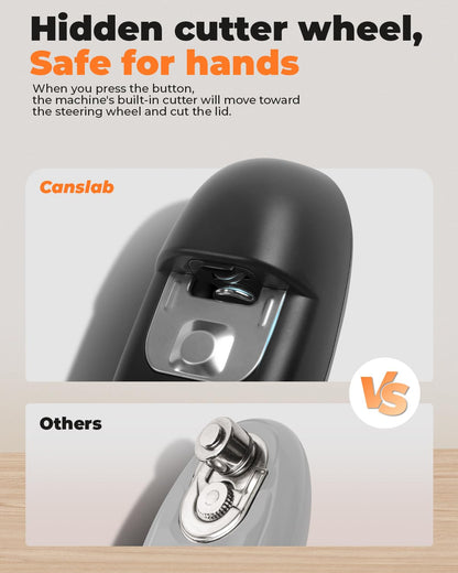 Canslab Rechargeable Electric Can Openers for Kitchen for Seniors with Arthritis- USB Battery Automatic Can Opener for Any Size Can - Smooth Edge, Handsfree, Portable Small One Touch Opener