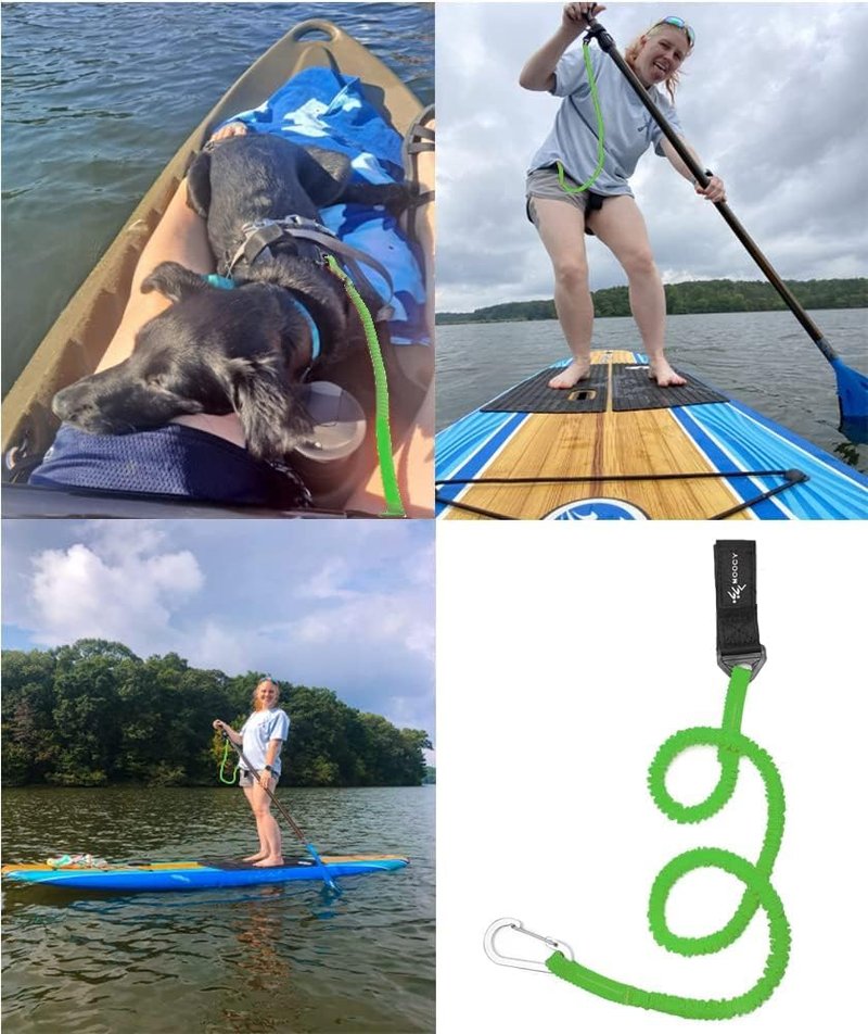 MOPHOEXII Kayak Paddle Leash Kayak Rod Leash Kayak Paddle Lanyard Stretchable Coiled Lanyard Leash Kayak Fishing Accessories for Kayak and Paddles Green 4 Pack