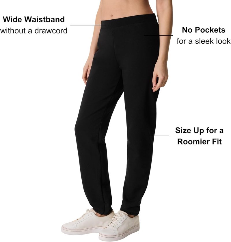 Hanes Women's Sweatpants, EcoSmart Fleece Joggers, Pocketless Cinched Leg Sweatpants for Women, 30"