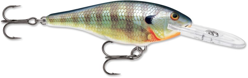 Rapala Shad Rap Crankbait, Hard Bait Lure, Bass Walleye and Pike Fishing Lure, Classic Tight Wiggle, 2-3/4", Blue Gill