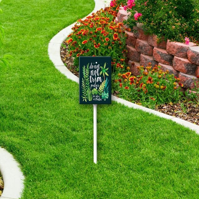 Uptell Do Not Trim No Podar As Plantas Yard Signs with Stakes Aluminum Sign for House/Front Door and Business Outdoor Decoration 8x12 Inch