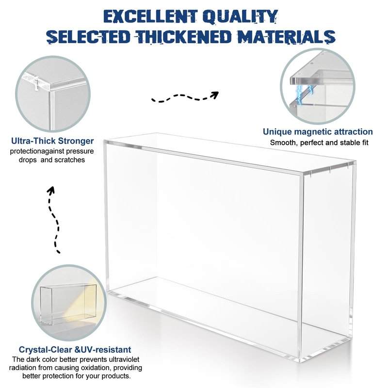 Magnetic Acrylic Display Case for Mega CHARZRD X ex Ultra-Premium Collection UPC and 151 UPC – 8mm/5mm Thick Acrylic with N52 Magnets – Protective Display for Card Collection Boxes