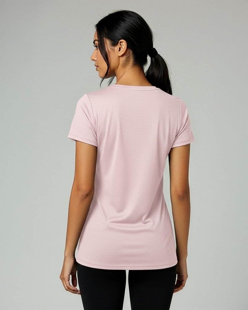 Real Essentials 5 Pack: Women's Dry-Fit Short Sleeve V Neck T Shirt Workout Fitness Yoga Top Tee, Set 14, XL