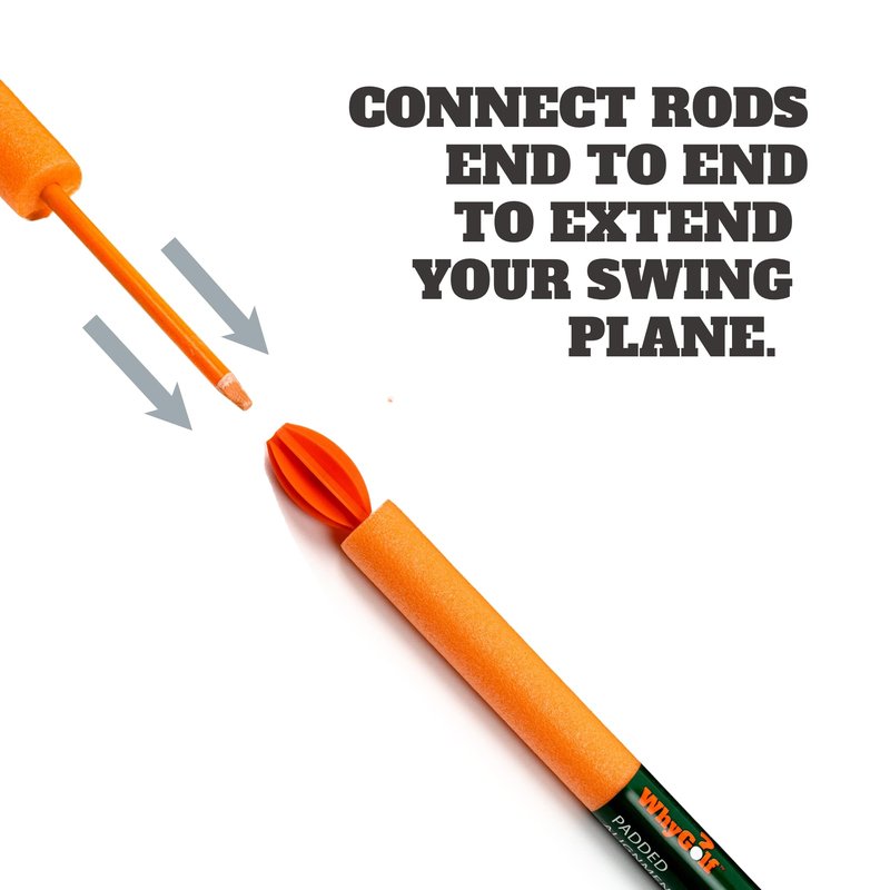 WHYGOLF Padded Golf Alignment Rods - Golf Alignment Sticks with Protective Padding, Create Golf Swing Trainer Angles Like Pro Trainers with Our Golf Training Tool