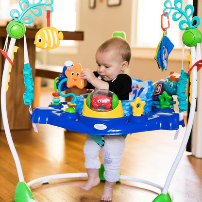 Baby Einstein, Neptune's Ocean Discovery Activity Jumper & Bouncer, Play Centre with Removable Toys, Introduces Numbers and Colours, Languages, 4 Adjustable Heights, 360° Rotation, Ages 6 Months+