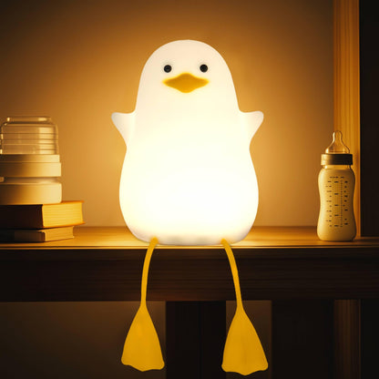 Attivolife Duck Night Light for Kids, Cute Animal Silicone Lamp Touch Control + Dimmable + Timer, USB Rechargeable LED Feeding Nightlight Bedside Bedroom Decor Birthday Gifts for Toddler Baby Women
