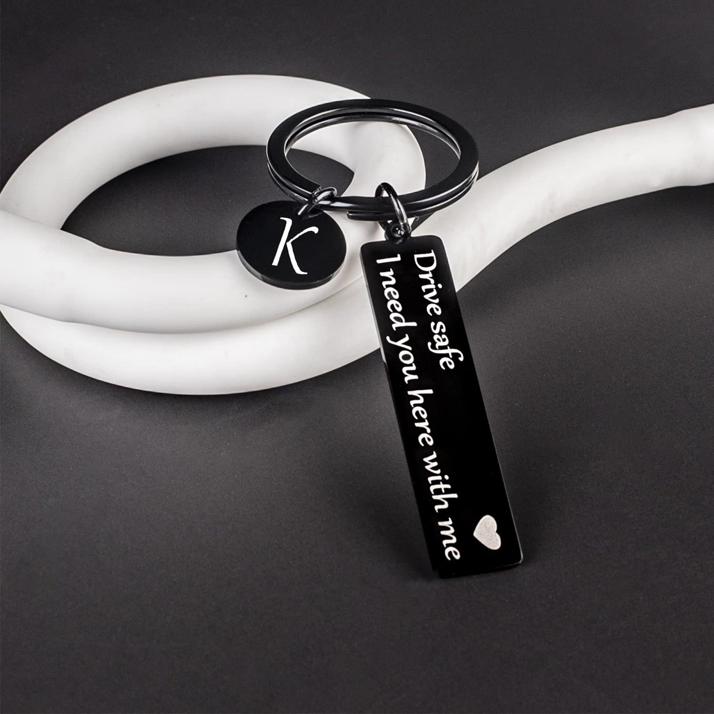 Chasing DreamsMRL drive safe keychain for him her - key chains for men i need you here with me i love you gifts for boyfriend husband handsome birthday anniversary christmas(Black K)